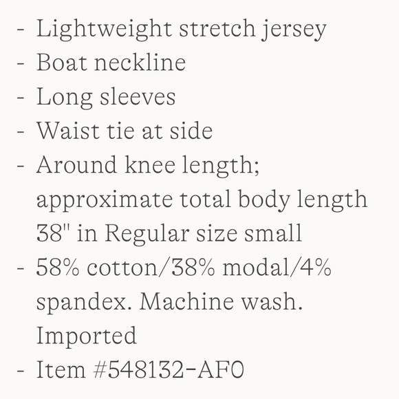 Lands’ End Boatneck Long Sleeve Tie Waist Dress - Picture 10 of 10